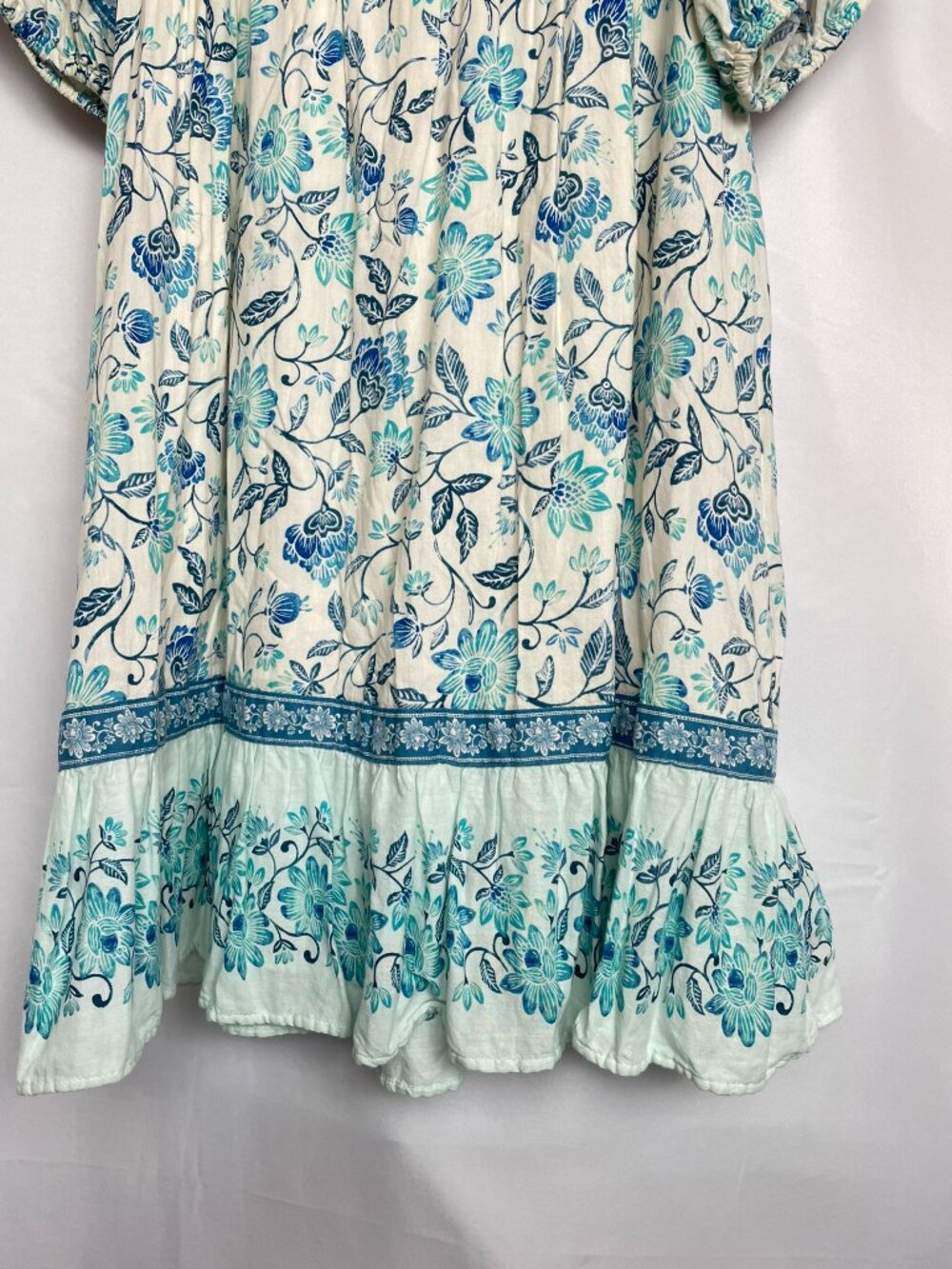 Floral Hawaiian Swing Cottagecore Peasant Grandmacore Cotton Pockets Dress XL - Picture 8 of 13